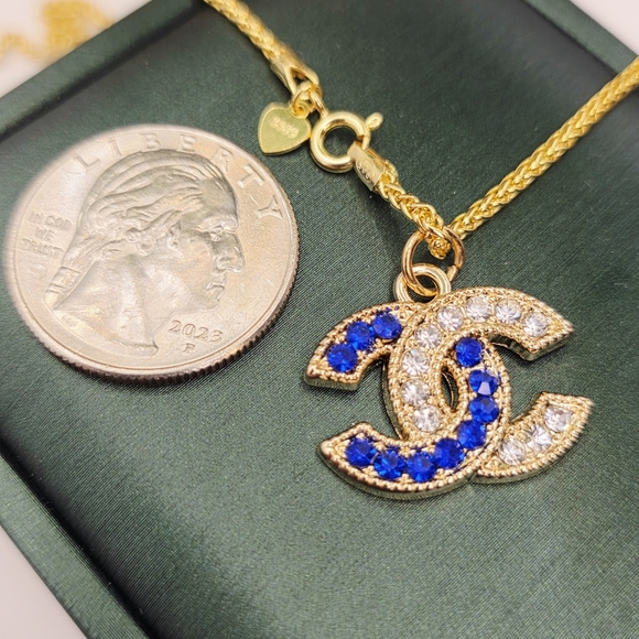 CHANEL Gold Necklace with Blue Accents - Picture 3 of 3